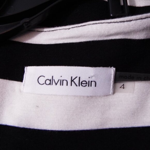 Calvin Klein Women's Wrap Front V-Neck Belted Waist Cap Sleeve Dress - Size 4 - Picture 3 of 16